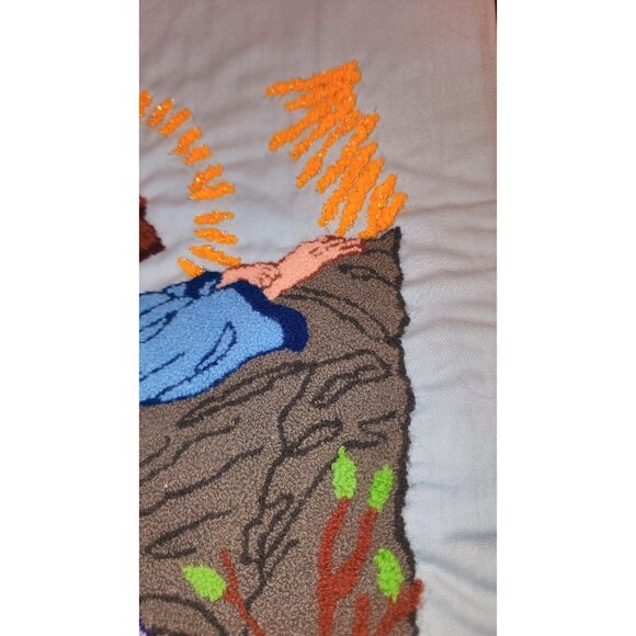 Vintage Embroidered Jesus Prayer Wall Hanging Tapestry Art - Picture 7 of 11